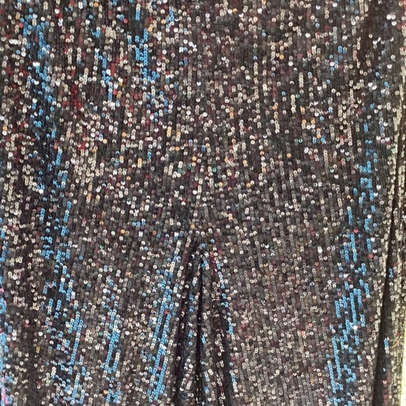 TRUTH NWT WOMENS WIDE LEG BLACK SEQUIN SPARKLING TROUSERS PANTS SIZE 8 PARTY - Picture 4 of 9